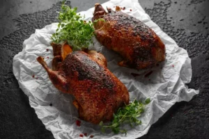 Grilled wild mallard ducks