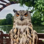 Beautiful tamed owl